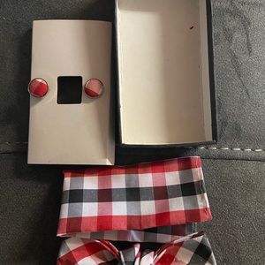 Plaid bow tie set